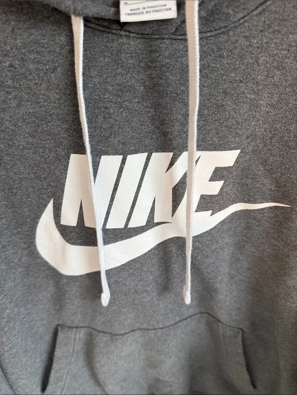 Nike Dark Gray Hoodie with White Swoosh Logo